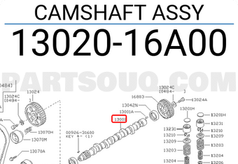 Nissan 1302016A00 CAMSHAFT ASSY