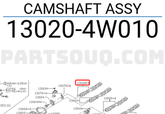 Nissan 130204W010 CAMSHAFT ASSY