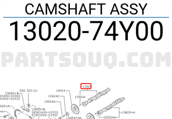 Nissan 1302074Y00 CAMSHAFT ASSY