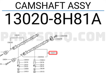 Nissan 130208H81A CAMSHAFT ASSY