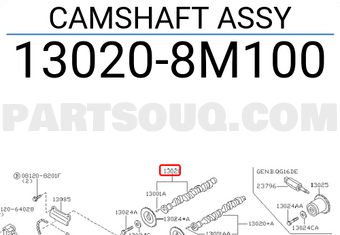 Nissan 130208M100 CAMSHAFT ASSY