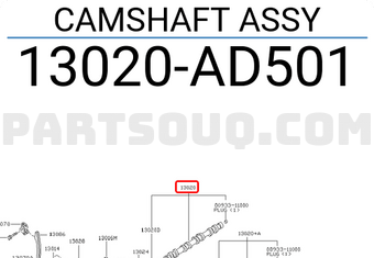 Nissan 13020AD501 CAMSHAFT ASSY