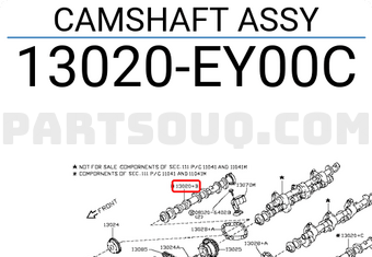 Nissan 13020EY00C CAMSHAFT ASSY