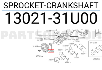 Nissan 1302131U00 SPROCKET-CRANKSHAFT
