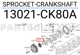 Nissan 13021CK80A SPROCKET-CRANKSHAFT