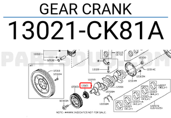 Nissan 13021CK81A GEAR CRANK