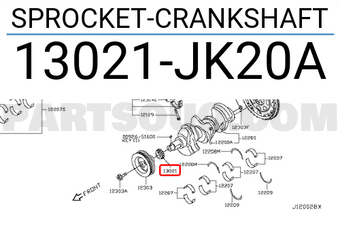 Nissan 13021JK20A SPROCKET-CRANKSHAFT