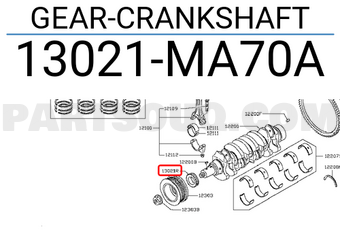 Nissan 13021MA70A GEAR-CRANKSHAFT