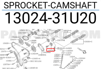 Nissan 1302431U20 SPROCKET-CAMSHAFT