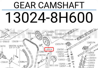 Nissan 130248H600 GEAR CAMSHAFT