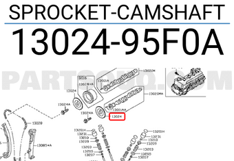 Nissan 1302495F0A SPROCKET-CAMSHAFT