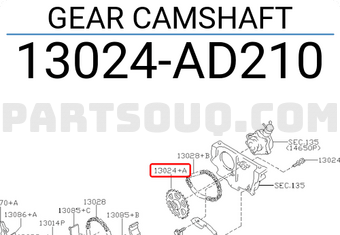 Nissan 13024AD210 GEAR CAMSHAFT
