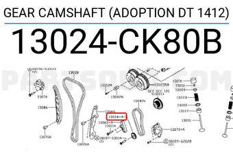 Nissan 13024CK80B GEAR CAMSHAFT (ADOPTION DT 1412)