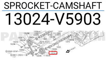 Nissan 13024V5903 SPROCKET-CAMSHAFT
