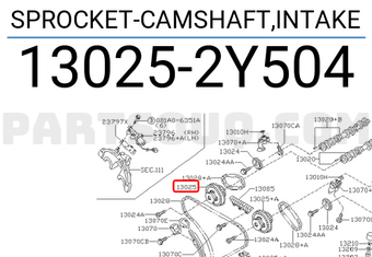 Nissan 130252Y504 SPROCKET-CAMSHAFT,INTAKE