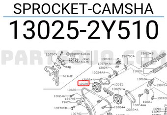 Nissan 130252Y510 SPROCKET-CAMSHA