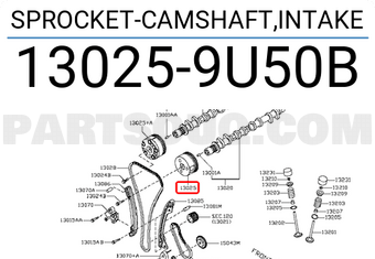 Nissan 130259U50B SPROCKET-CAMSHAFT,INTAKE