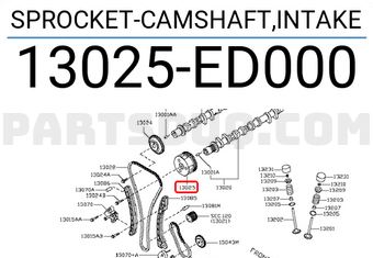 Nissan 13025ED000 SPROCKET-CAMSHAFT,INTAKE