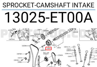 Nissan 13025ET00A SPROCKET-CAMSHAFT INTAKE