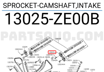 Nissan 13025ZE00B SPROCKET-CAMSHAFT,INTAKE
