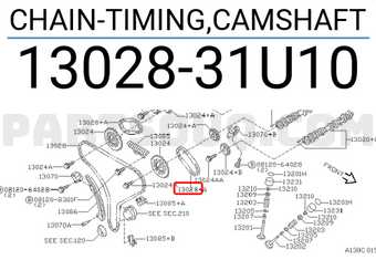 Nissan 1302831U10 CHAIN-TIMING,CAMSHAFT