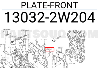 Nissan 130322W204 PLATE-FRONT
