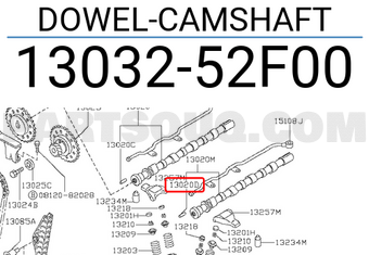Nissan 1303252F00 DOWEL-CAMSHAFT