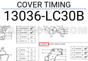 Nissan 13036LC30B COVER TIMING