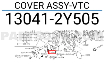 Nissan 130412Y505 COVER ASSY-VTC