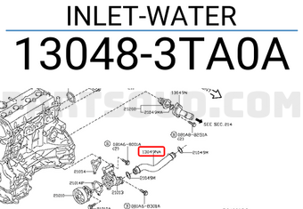 Nissan 130483TA0A INLET-WATER