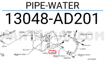 Nissan 13048AD201 PIPE-WATER