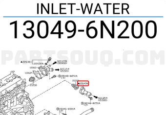 Nissan 130496N200 INLET-WATER