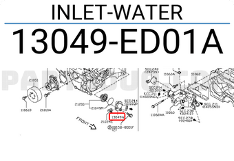 Nissan 13049ED01A INLET-WATER