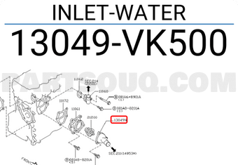 Nissan 13049VK500 INLET-WATER