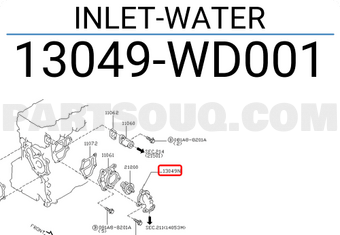 Nissan 13049WD001 INLET-WATER