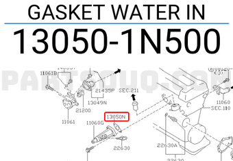 Nissan 130501N500 GASKET WATER IN