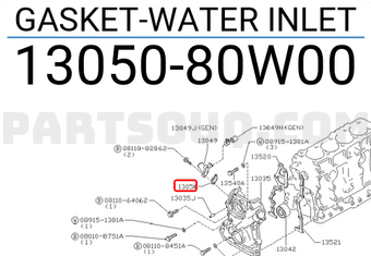 Nissan 1305080W00 GASKET-WATER INLET