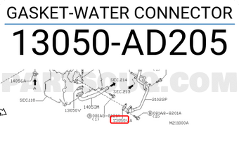 Nissan 13050AD205 GASKET-WATER CONNECTOR