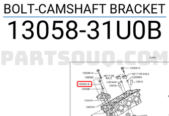 Nissan 1305831U0B BOLT-CAMSHAFT BRACKET