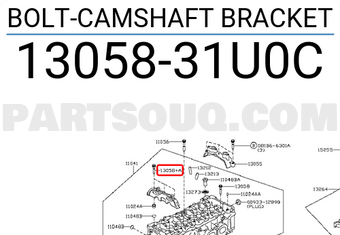 Nissan 1305831U0C BOLT-CAMSHAFT BRACKET