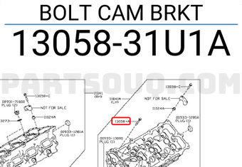 Nissan 1305831U1A BOLT CAM BRKT