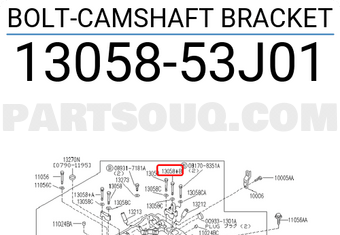 Nissan 1305853J01 BOLT-CAMSHAFT BRACKET