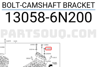 Nissan 130586N200 BOLT-CAMSHAFT BRACKET