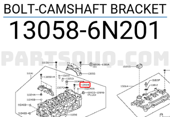Nissan 130586N201 BOLT-CAMSHAFT BRACKET