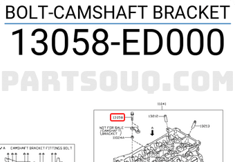 Nissan 13058ED000 BOLT-CAMSHAFT BRACKET