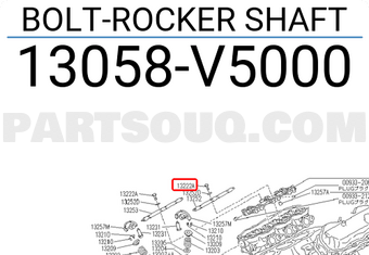 Nissan 13058V5000 BOLT-ROCKER SHAFT