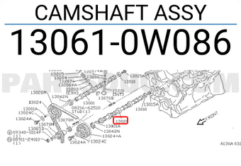 Nissan 130610W086 CAMSHAFT ASSY