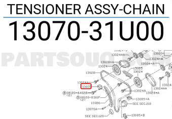 Nissan 1307031U00 TENSIONER ASSY-CHAIN