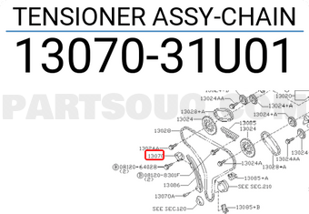 Nissan 1307031U01 TENSIONER ASSY-CHAIN