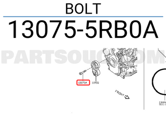 Nissan 130755RB0A BOLT